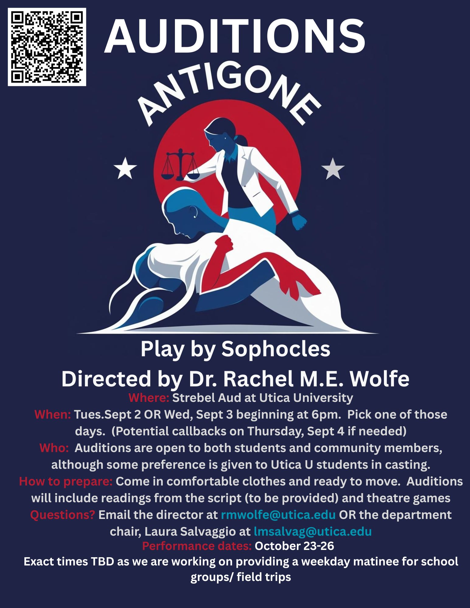 2025 Antigone Audition Poster