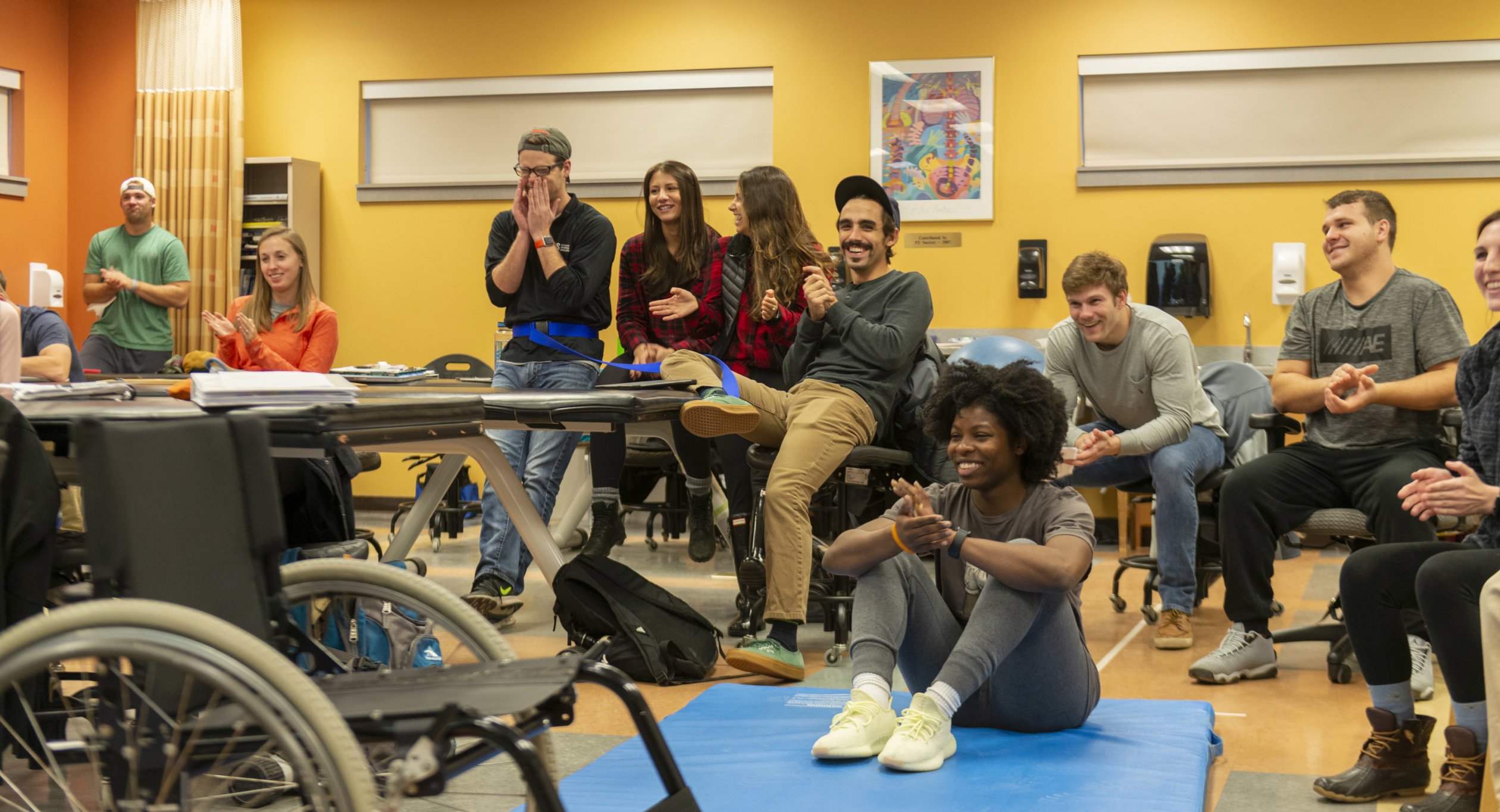 Students in Physical Therapy Lab 0555